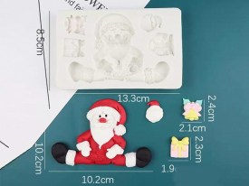 Molde silicona Papa Noel caricatura con regalos
